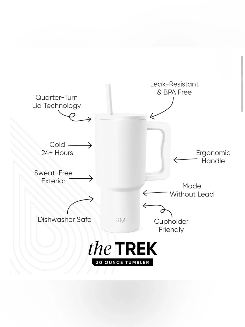 Simple Modern 30 oz Trek Tumbler Winter White - New with Tags